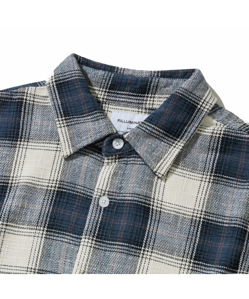 F.ILLUMINATE(フィルミネイト)の「ラスティックビンテージチェックシャツ-ネイビー(シャツ/ブラウス・レディース・その他・LARGE/SMALL/MEDIUM)」の6枚目の写真