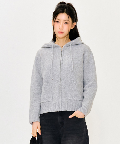 CHASECULT（チェイスカルト）の「女性 フードパーカー ジップアップ スウェット - グレー（パーカー・レディース・ライトグレー・90/85）」の3枚目の写真