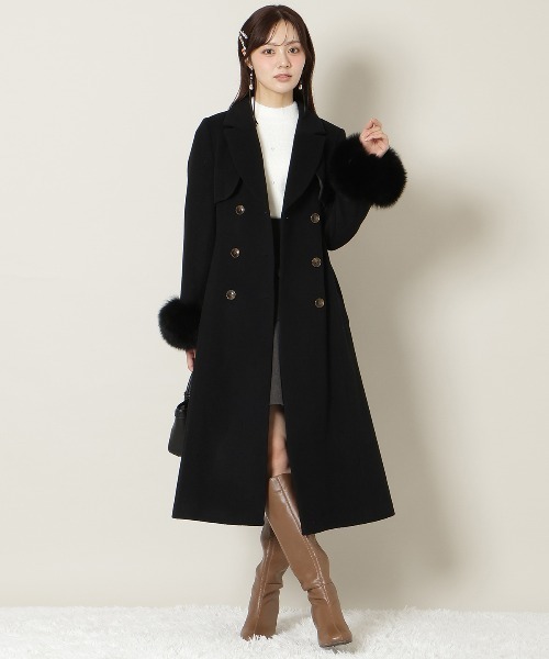 WILLSELECTION(ウィルセレクション)の「リアルファー付きウールフレアコート(その他アウター・レディース・モカ/ブラック/ピンクベージュ・FREE)」の9枚目の写真