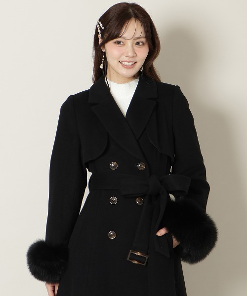 WILLSELECTION(ウィルセレクション)の「リアルファー付きウールフレアコート(その他アウター・レディース・モカ/ブラック/ピンクベージュ・FREE)」の11枚目の写真