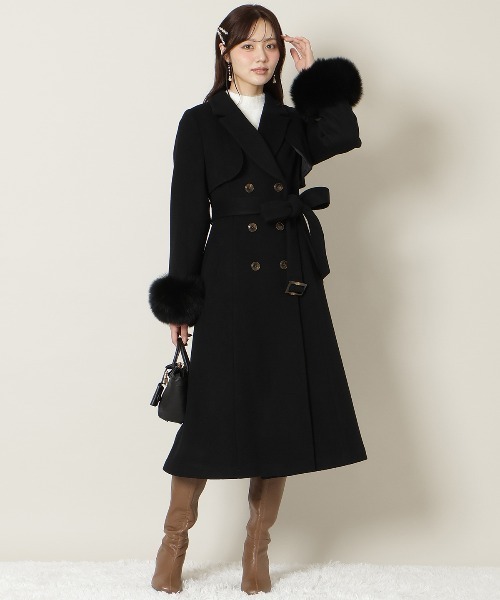 WILLSELECTION(ウィルセレクション)の「リアルファー付きウールフレアコート(その他アウター・レディース・モカ/ブラック/ピンクベージュ・FREE)」の8枚目の写真