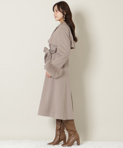 WILLSELECTION(ウィルセレクション)の「リアルファー付きウールフレアコート(その他アウター・レディース・モカ/ブラック/ピンクベージュ・FREE)」の16枚目の写真