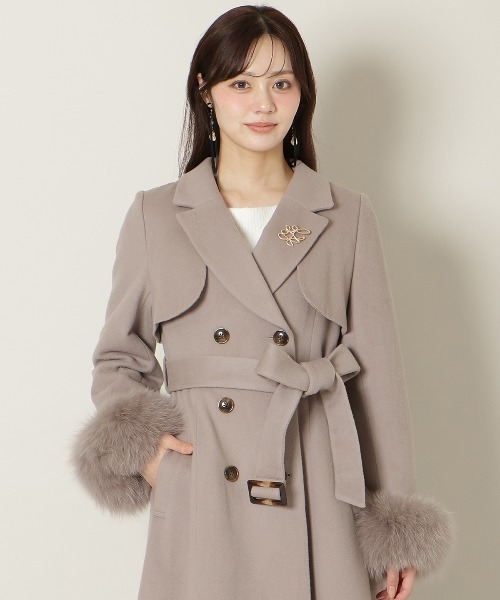 WILLSELECTION(ウィルセレクション)の「リアルファー付きウールフレアコート(その他アウター・レディース・モカ/ブラック/ピンクベージュ・FREE)」の17枚目の写真