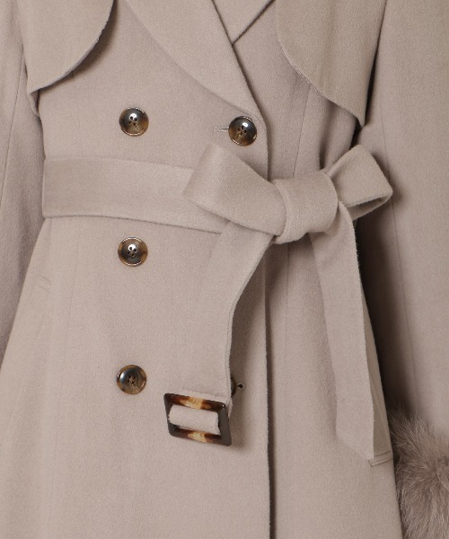 WILLSELECTION(ウィルセレクション)の「リアルファー付きウールフレアコート(その他アウター・レディース・モカ/ブラック/ピンクベージュ・FREE)」の20枚目の写真