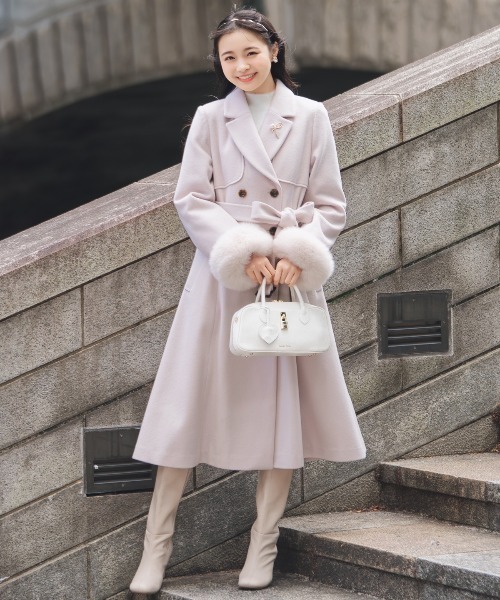 WILLSELECTION(ウィルセレクション)の「リアルファー付きウールフレアコート(その他アウター・レディース・モカ/ブラック/ピンクベージュ・FREE)」の22枚目の写真