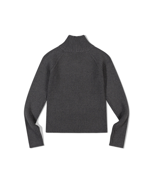 MOAA（モア）の「Ribbed Mock Neck Zip-Up (CHARCOAL)（ニット/セーター・レディース・その他・SMALL/MEDIUM）」の3枚目の写真