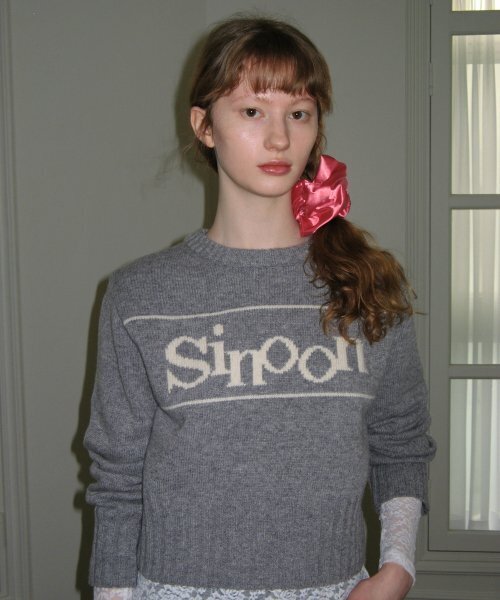 SINOON(シヌーン)の「SINOON PULLOVER KNIT (GREY)(ニット/セーター・レディース・グレー・FREE)」の1枚目の写真