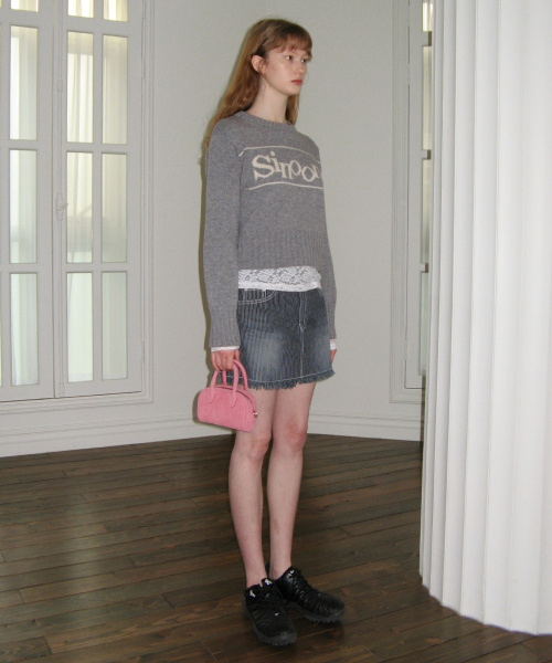 SINOON(シヌーン)の「SINOON PULLOVER KNIT (GREY)(ニット/セーター・レディース・グレー・FREE)」の3枚目の写真