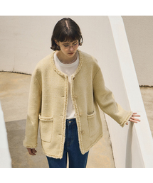 VANONE ATELIER（バノンアトリエ）の「O3735 ラウンドツイードジャケット_Yellow（テーラードジャケット）」