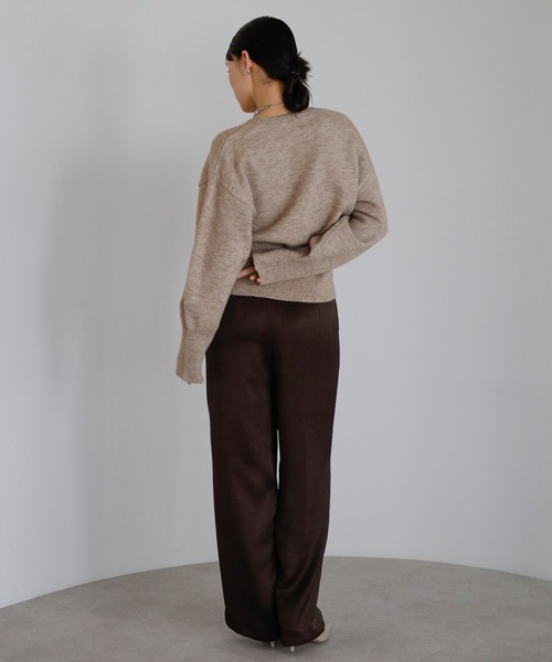 ENC（エンク）の「alpaca touch V neck cardigan / アルパカタッチVネックカーディガン（カーディガン/ボレロ・レディース・ベージュ/アイボリー/チャコールグレー・FREE）」の18枚目の写真