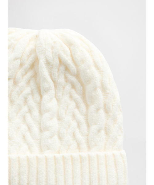 GAP（ギャップ）の「CashSoft カシミヤタッチ ケーブルニット ビーニー（ニットキャップ/ビーニー・メンズ・グレー/アイボリー・ONE SIZE）」の6枚目の写真