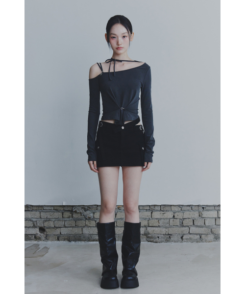 PAIN OR PLEASURE（ペインオアプレジャー）の「RUBY HOOK LONG SLEEVE charcoal（Tシャツ/カットソー・レディース・その他・SMALL/MEDIUM）」の2枚目の写真