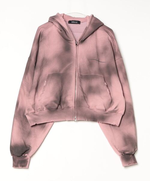 ARULE（アルール）の「A'GEM/9 × .kom 『ARULE/アルール』TOTAL ANARCHY Cropped Zip Hoodie /TOTAL ANARCHYクロップドZIPフーディー（パーカー・レディース・カモフラージュ/ピンク/ブラック・FREE）」の6枚目の写真