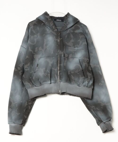 ARULE（アルール）の「A'GEM/9 × .kom 『ARULE/アルール』TOTAL ANARCHY Cropped Zip Hoodie /TOTAL ANARCHYクロップドZIPフーディー（パーカー・レディース・カモフラージュ/ピンク/ブラック・FREE）」の7枚目の写真