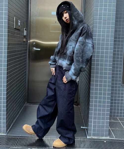 AAA ATTACK ALL AROUND トリプルー フーディー パーカー A'GEM/9 × .kom 『ARULE/アルール』TOTAL ANARCHY Cropped Zip Hoodie