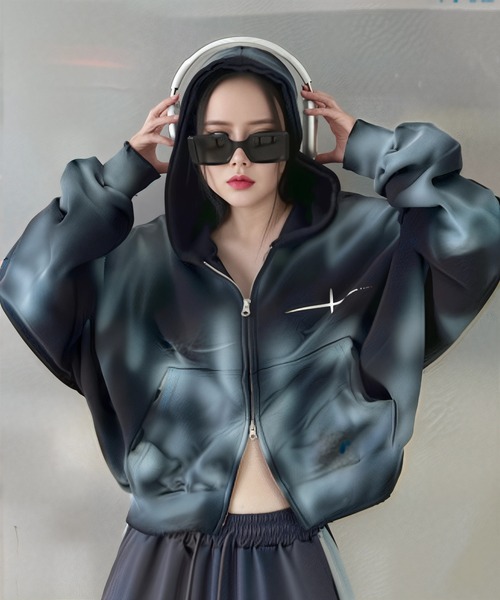 ARULE(アルール)の「A'GEM/9 × .kom 『ARULE/アルール』TOTAL ANARCHY Cropped Zip Hoodie /TOTAL ANARCHYクロップドZIPフーディー(パーカー・レディース・カモフラージュ/ピンク/ブラック・FREE)」の17枚目の写真