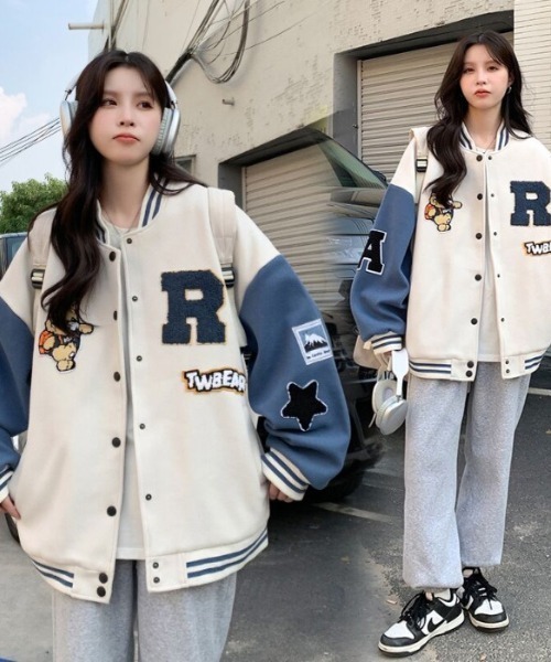 セール】メルトン ワッペン バイカラー スタジャン（スタジャン