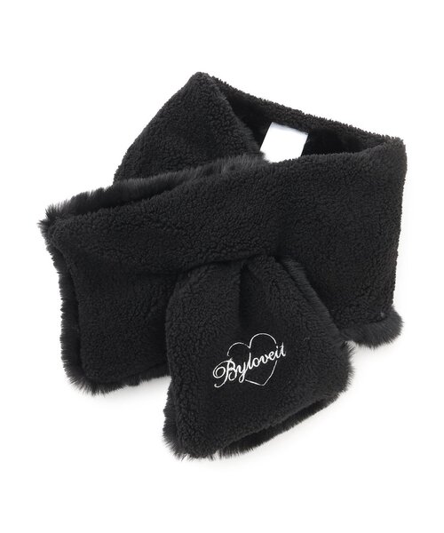 by LOVEiT（バイラビット）の「リバーシブルティペット（マフラー・キッズ・オフホワイト/ブラック・F）」の5枚目の写真