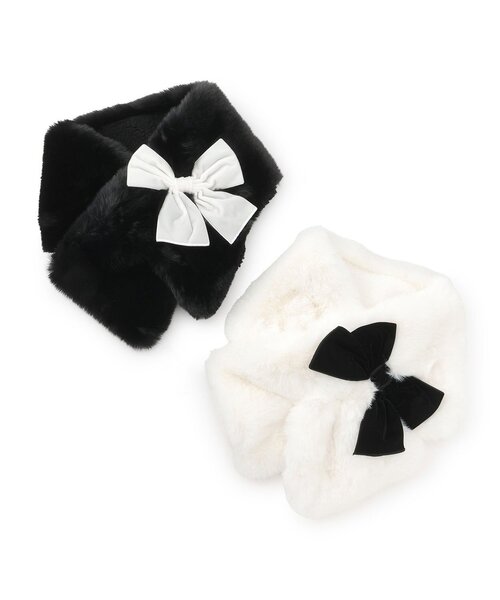 by LOVEiT（バイラビット）の「リバーシブルティペット（マフラー・キッズ・オフホワイト/ブラック・F）」の10枚目の写真