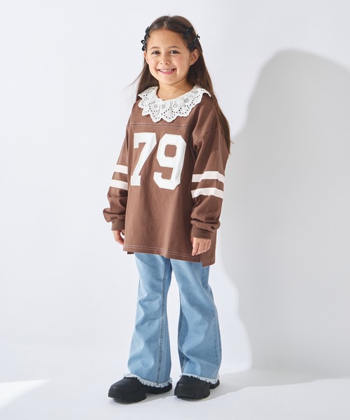 ever closet(エバークローゼット)の「美シルエット フレアデニムパンツ(デニムパンツ・キッズ・ブルー/サックスブルー/ブラック・150cm/140cm/130cm/120cm/110cm/100cm/90cm)」の5枚目の写真