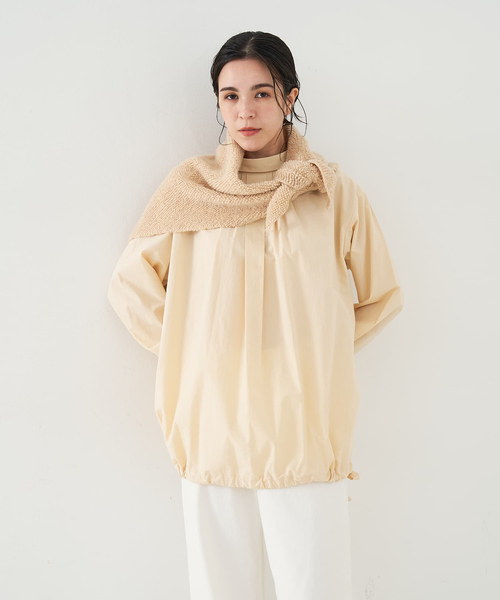 collex(コレックス)の「トライアングルニットストール(ストール/ショール・レディース・アイボリー/ブラック/ダークグリーン/グレー・フリー)」の1枚目の写真