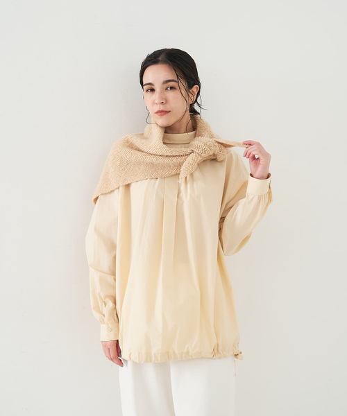 collex(コレックス)の「トライアングルニットストール(ストール/ショール・レディース・アイボリー/ブラック/ダークグリーン/グレー・フリー)」の6枚目の写真