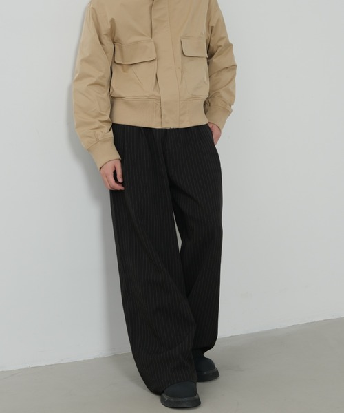 B.R.U(ブル)の「ピンストライプ柄ワイドスラックス(スラックス・メンズ・ブラック/ブラウン・MEDIUM/LARGE)」の3枚目の写真