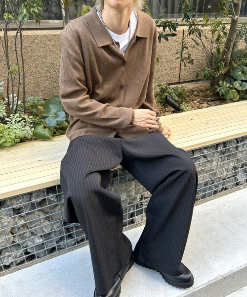 B.R.U(ブル)の「ピンストライプ柄ワイドスラックス(スラックス・メンズ・ブラック/ブラウン・MEDIUM/LARGE)」の22枚目の写真