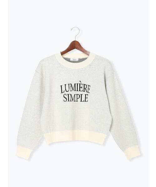 Te chichi TERRASSE(テチチテラス)の「フランス語ロゴニット(ニット/セーター・レディース・パープル/オフホワイト/グレー/チャコールグレー・F)」の2枚目の写真