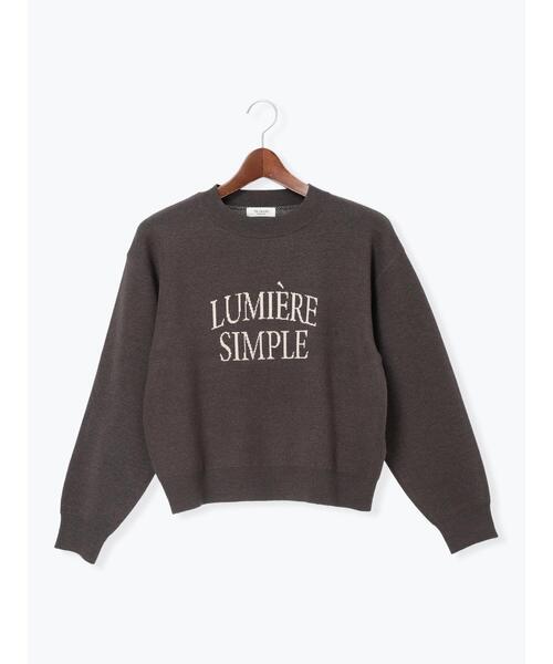 Te chichi TERRASSE(テチチテラス)の「フランス語ロゴニット(ニット/セーター・レディース・パープル/オフホワイト/グレー/チャコールグレー・F)」の1枚目の写真