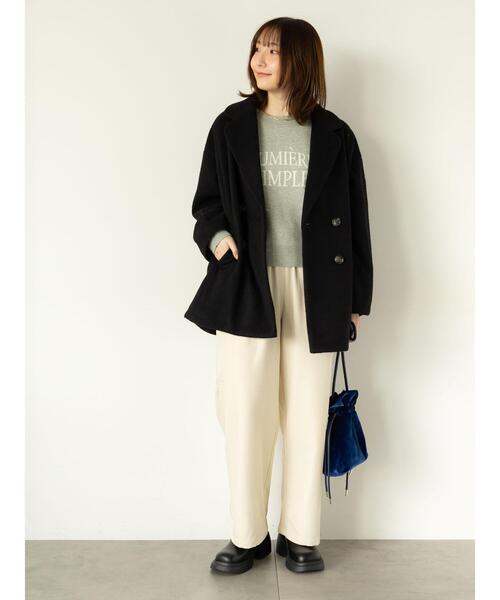 Te chichi TERRASSE(テチチテラス)の「フランス語ロゴニット(ニット/セーター・レディース・パープル/オフホワイト/グレー/チャコールグレー・F)」の17枚目の写真