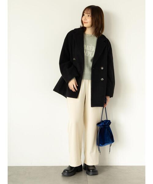 Te chichi TERRASSE(テチチテラス)の「フランス語ロゴニット(ニット/セーター・レディース・パープル/オフホワイト/グレー/チャコールグレー・F)」の18枚目の写真