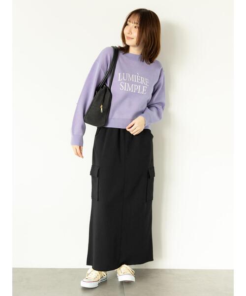 Te chichi TERRASSE(テチチテラス)の「フランス語ロゴニット(ニット/セーター・レディース・パープル/オフホワイト/グレー/チャコールグレー・F)」の12枚目の写真