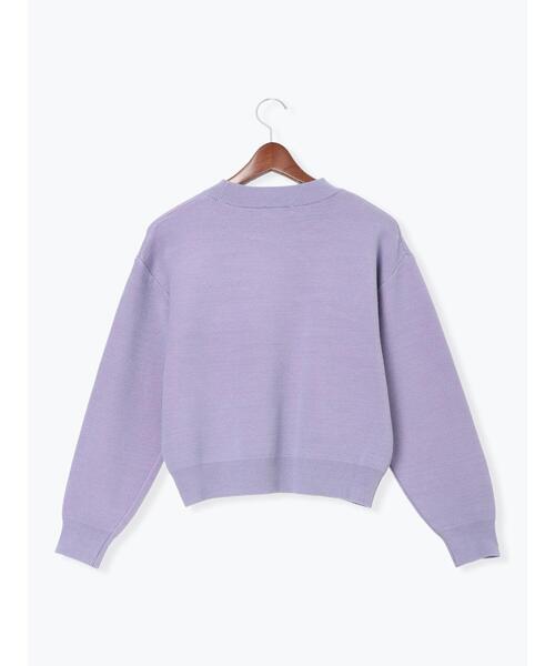 Te chichi TERRASSE(テチチテラス)の「フランス語ロゴニット(ニット/セーター・レディース・パープル/オフホワイト/グレー/チャコールグレー・F)」の5枚目の写真