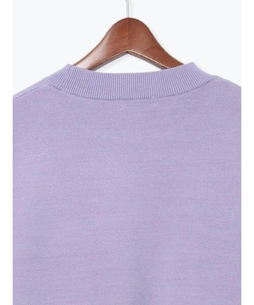 Te chichi TERRASSE(テチチテラス)の「フランス語ロゴニット(ニット/セーター・レディース・パープル/オフホワイト/グレー/チャコールグレー・F)」の9枚目の写真