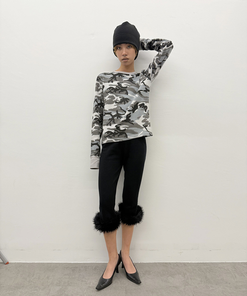 Oriens JOURNAL STANDARD（オリエンス ジャーナルスタンダード）の「カモフラージュサーマルロングTシャツ（Tシャツ/カットソー・レディース・カーキ/グレー・SMALL/MEDIUM）」の3枚目の写真