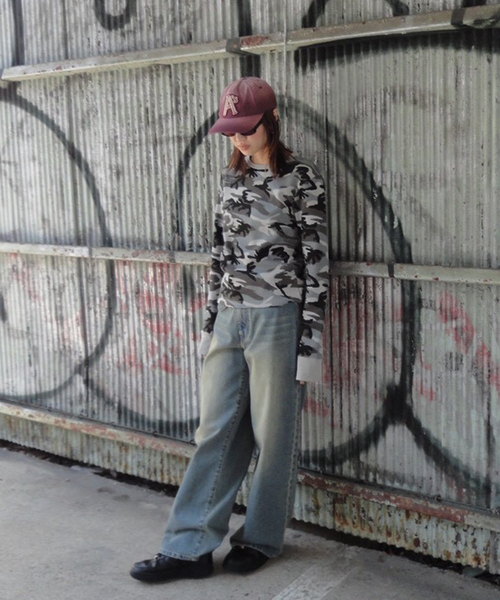 Oriens JOURNAL STANDARD（オリエンス ジャーナルスタンダード）の「カモフラージュサーマルロングTシャツ（Tシャツ/カットソー・レディース・カーキ/グレー・SMALL/MEDIUM）」の8枚目の写真