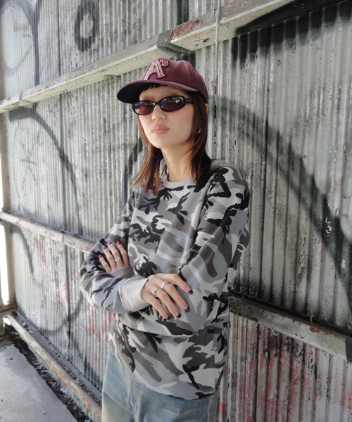 Oriens JOURNAL STANDARD（オリエンス ジャーナルスタンダード）の「カモフラージュサーマルロングTシャツ（Tシャツ/カットソー・レディース・カーキ/グレー・SMALL/MEDIUM）」の10枚目の写真