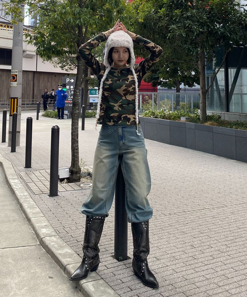 Oriens JOURNAL STANDARD（オリエンス ジャーナルスタンダード）の「カモフラージュサーマルロングTシャツ（Tシャツ/カットソー・レディース・カーキ/グレー・SMALL/MEDIUM）」の15枚目の写真