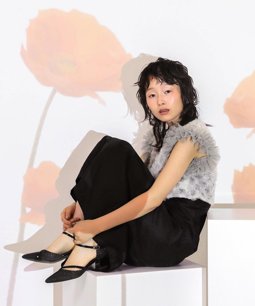 Kana(カナ)の「【kaene 別注カラー】ボリュームチュールブラウス 光沢サテンAラインワンピース 2点セットドレス パーティー結婚式 お呼ばれ オケージョンドレス(ドレス・レディース・ラベンダー/ベージュ/グレー・S)」の19枚目の写真