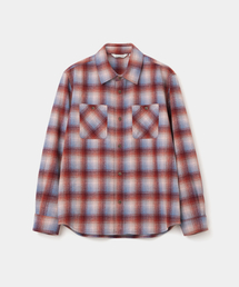 two pocket check shirt red