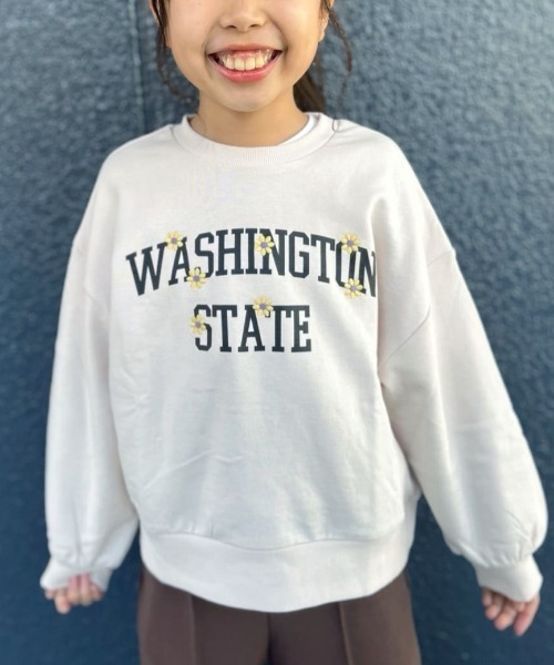 Right-on(ライトオン)の「【VIVIAN BLUE】フロントロゴ スウェットプルオーバー (キッズ / カレッジ風 / バルーンスリーブ / デイリーユース)(スウェット・キッズ・オフホワイト/ブラック/サックスブルー/ライラック・120/130/140/150/160/110)」の2枚目の写真