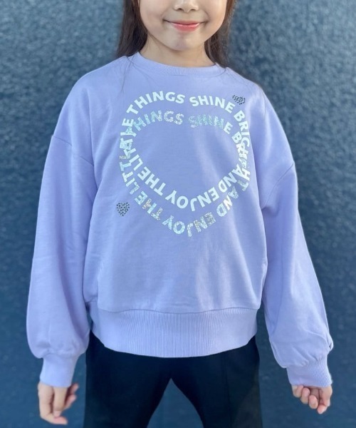 Right-on(ライトオン)の「【VIVIAN BLUE】フロントロゴ スウェットプルオーバー (キッズ / カレッジ風 / バルーンスリーブ / デイリーユース)(スウェット・キッズ・オフホワイト/ブラック/サックスブルー/ライラック・120/130/140/150/160/110)」の14枚目の写真
