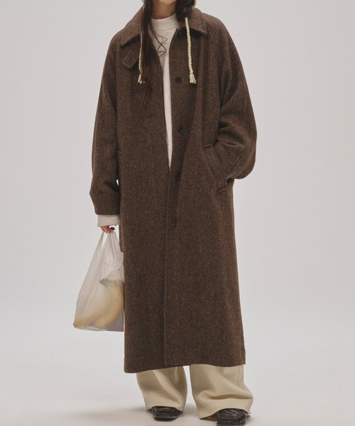 TODAYFUL （トゥデイフル）　ロングコート TODAYFUL/トゥデイフル] MIX WOOL ラグランロングコート（ステンカラー