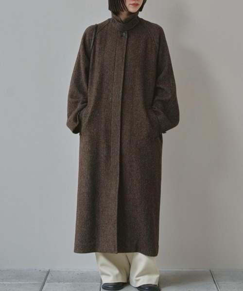 TODAYFUL/トゥデイフル] MIX WOOL ラグランロングコート（ステンカラー