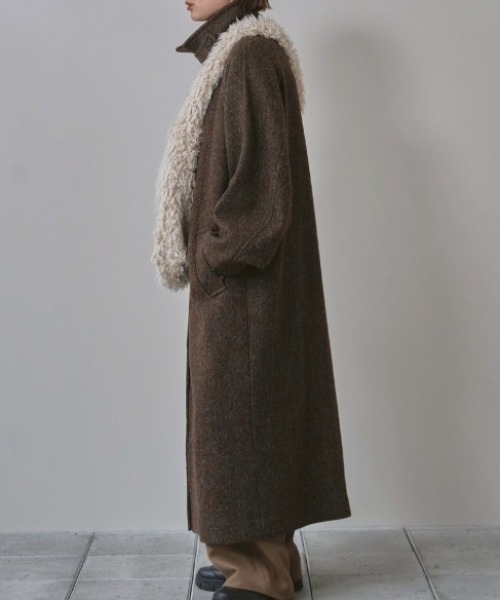TODAYFUL/トゥデイフル] MIX WOOL ラグランロングコート（ステンカラー