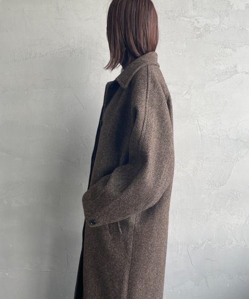 TODAYFUL（トゥデイフル）の「[TODAYFUL/トゥデイフル] MIX WOOL ラグランロングコート（ステンカラーコート・レディース・チョコ・36）」の15枚目の写真