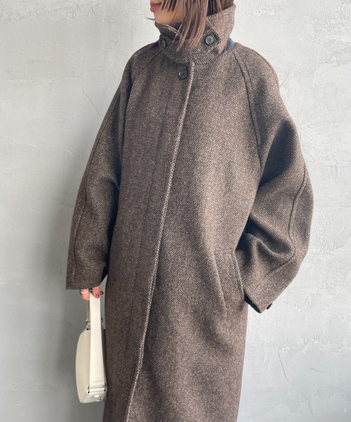 TODAYFUL（トゥデイフル）の「[TODAYFUL/トゥデイフル] MIX WOOL ラグランロングコート（ステンカラーコート・レディース・チョコ・36）」の20枚目の写真