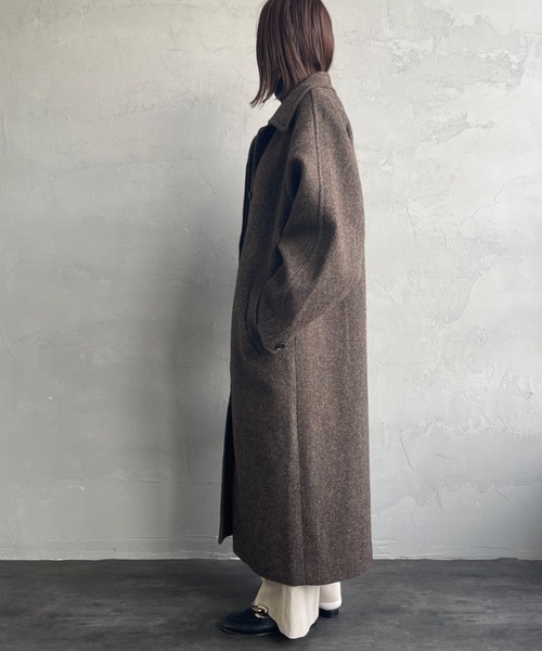 TODAYFUL/トゥデイフル] MIX WOOL ラグランロングコート（ステンカラー