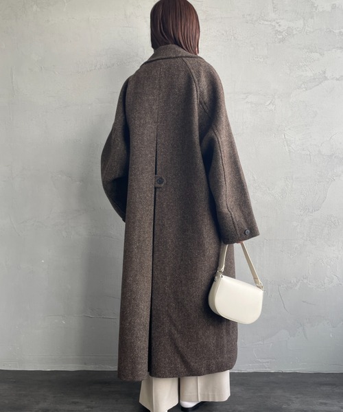 TODAYFUL（トゥデイフル）の「[TODAYFUL/トゥデイフル] MIX WOOL ラグランロングコート（ステンカラーコート・レディース・チョコ・36）」の19枚目の写真